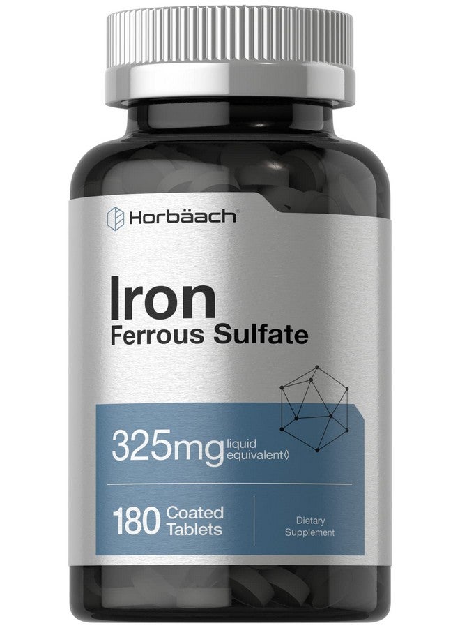 Horbäach Iron Ferrous Sulfate 325mg | 180 Count | Vegetarian, Non-GMO & Gluten Free Dietary Supplement - Image 1