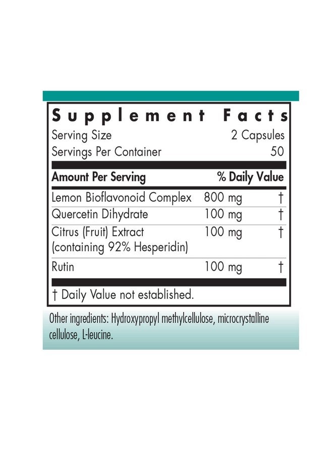Nutricology Quercetin Bioflavonoids - Lemon Bioflavonoid Complex, Rutin, Citrus Extract, Hesperidin, Vegetarian Capsules - 100 Count - Image 2
