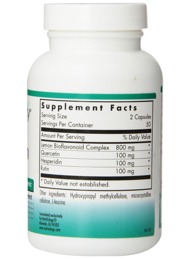 Nutricology Quercetin Bioflavonoids - Lemon Bioflavonoid Complex, Rutin, Citrus Extract, Hesperidin, Vegetarian Capsules - 100 Count - Image 4