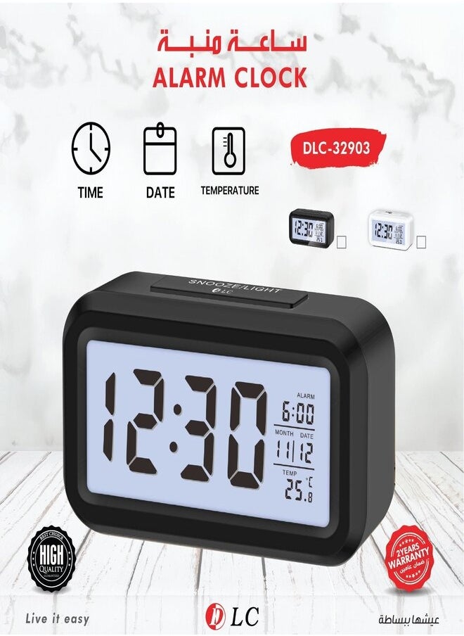 DLC LED Digital Electronic Alarm Clock With Calendar And Thermometer  - Image 1