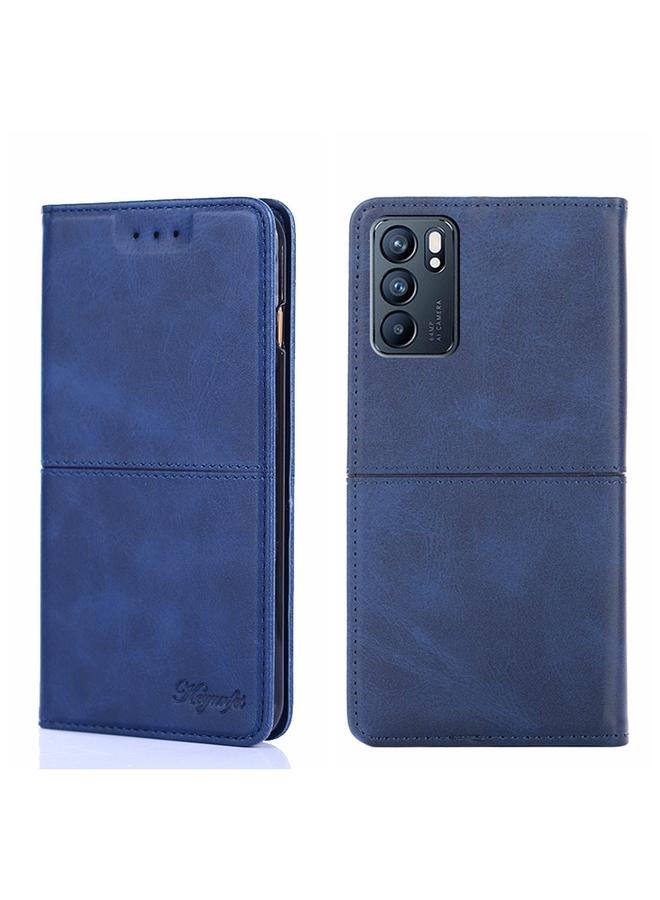 S-TOP Case For OPPO Reno6 5G Cow Texture Magnetic Horizontal Flip Leather Phone Case - Image 1