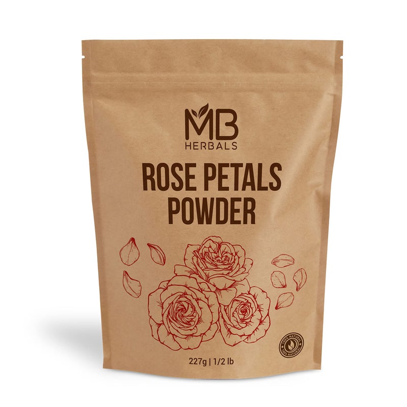 MB Herbals Rose Powder 8 oz | 227G / 0.5lb | For Natural Face Packs & Facial Mask Formulations | 100% Pure & Natural | No Chemical Preservative | No Artifical Color | Rose Petals Powder - Image 1
