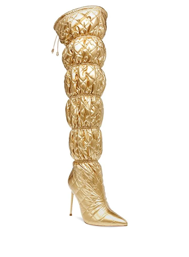 Steve Madden Silhouette Women's Gold Heels