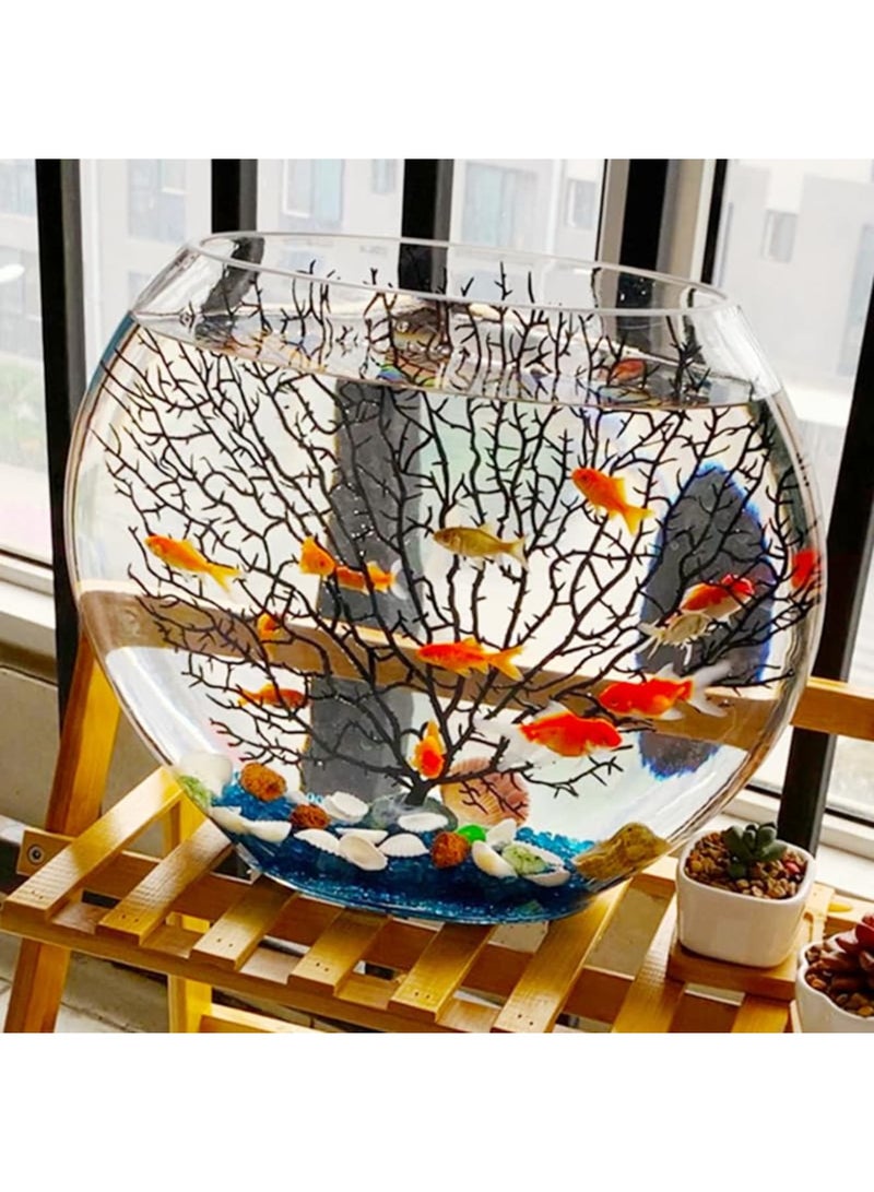 Luckam Mini Glass Oblate Fish Bowl, Small Aquarium for Baby Fish, Turtles, Shrimp - Compact and Stylish Glass Tank for Home, Office, Dorm Rooms, Easy to Maintain, Clear Glass Design - Image 4