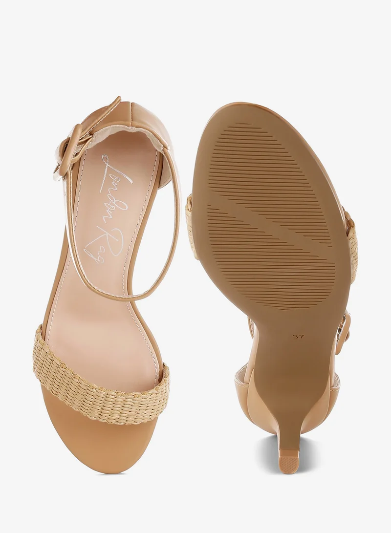 London Rag  London Rag Women's Raffia Kitten Heel Sandals in Natural for Women | Best Price UAE