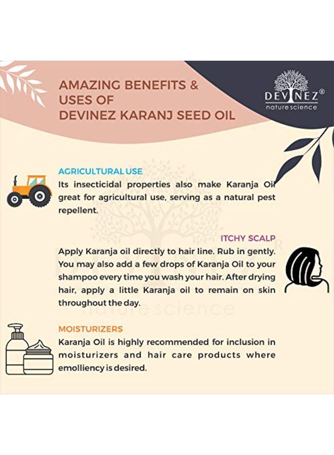 Devinez Karanj Seed/Karanja/Pongamia Seed Cold-Pressed Oil, 15Ml 100% Pure, Natural & Undiluted For Skin & Hair Care - Image 4