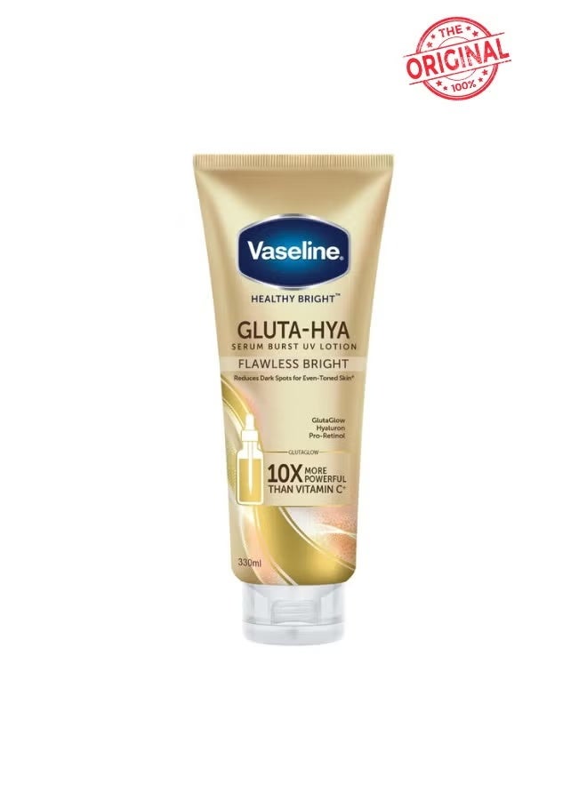Vaseline Healthy Bright Gluta-Hya Serum Burst UV Lotion Flawless Glow 330ml MADE I N THAILAND - Image 1