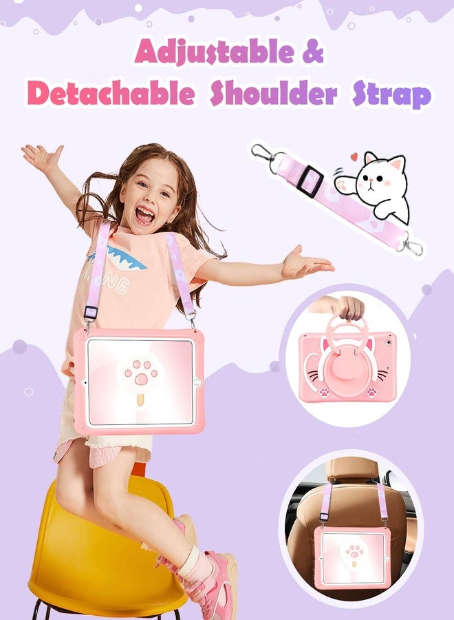 Wazzasoft for iPad Air 3rd Generation Case, Pro 10.5” Case Girls Cute Cat Kawaii Cover Girly 3D Cartoon with Rotating Handle Stand & Strap Soft Silicone Funda for Apple iPad Air 3, Pro 10.5 Cases - Image 3