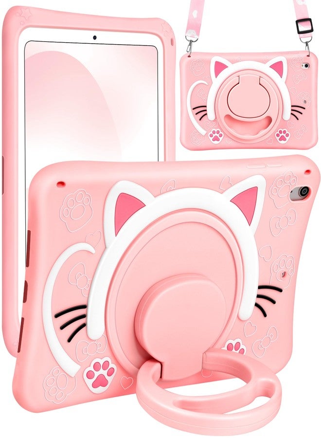 Wazzasoft for iPad Air 3rd Generation Case, Pro 10.5” Case Girls Cute Cat Kawaii Cover Girly 3D Cartoon with Rotating Handle Stand & Strap Soft Silicone Funda for Apple iPad Air 3, Pro 10.5 Cases - Image 1
