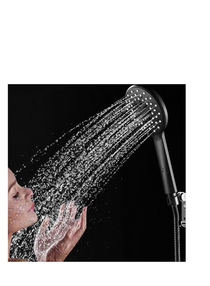 SYOSI Black Shower Head with Handheld Set, 4.7 Face Handheld Head with Hose, Hand Held Shower Head with Extra Long Hose - Image 2