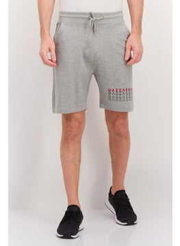 Gazzarrini Men Printed Side Pocket Bermuda Shorts, Heather  Grey  - Image 1