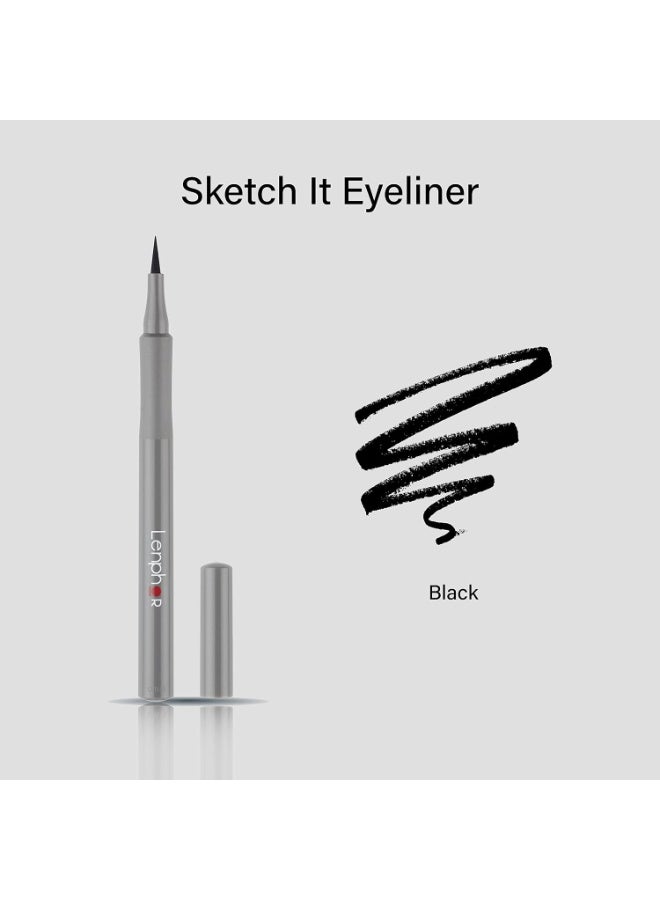 Lenphor Sketch It Eye Liner Waterproof Smudge Proof Matte Finish Eye Makeup Precision Tip for Professional Strokes Intense Look Smooth Application - Image 2