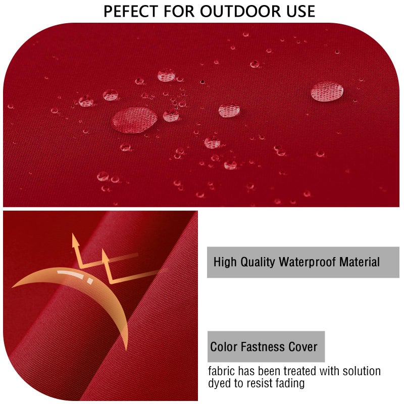 idee-home Outdoor Bench Cushion Waterproof, Bench Cushions for Outdoor Furniture, Patio Porch Swing Replacement Seat Pad with Ties for Garden Backyard, 42 x 18 Inch Red - Image 5