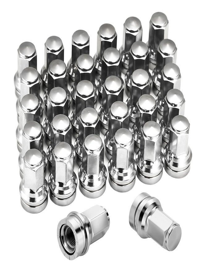 Kadrick 32Pcs M14x1.5 Lug Nuts Replacement for 2017-2024 Ford F250/F350/F450/F550/F600 Super Duty, 21mm Hex 48mm Length Chrome OEM Factory Style Wheel Nuts with Attached Washers Anti-Rust Updated - Image 1