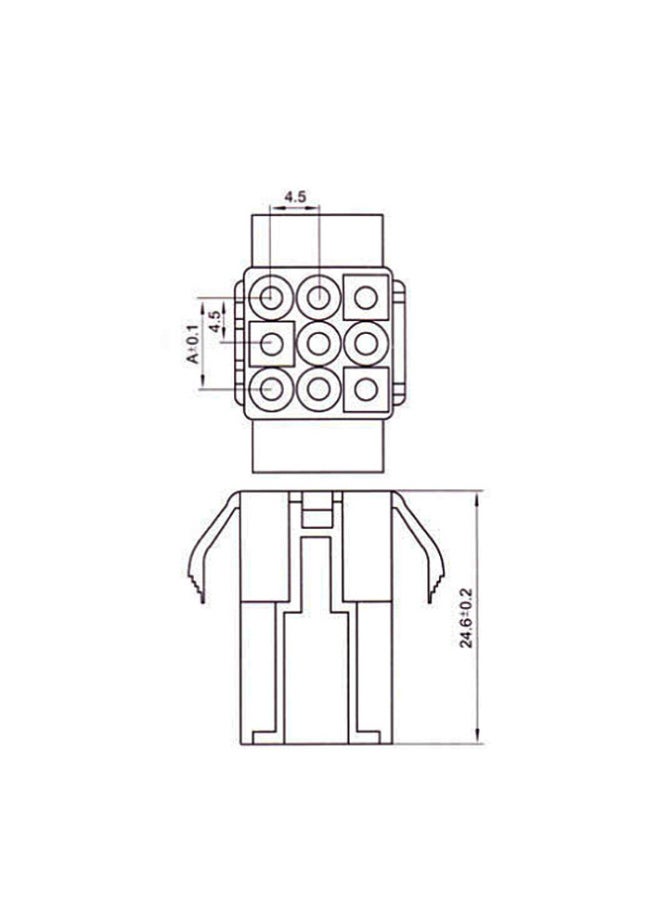 Generic - EL Oda Palace Male And Female Plug Connectors Air Docking Male And Female Rubber Shell Terminals 4.5mm Spacing 2P3P4P6P9-Colour:Female End (100 Pieces) - Image 1