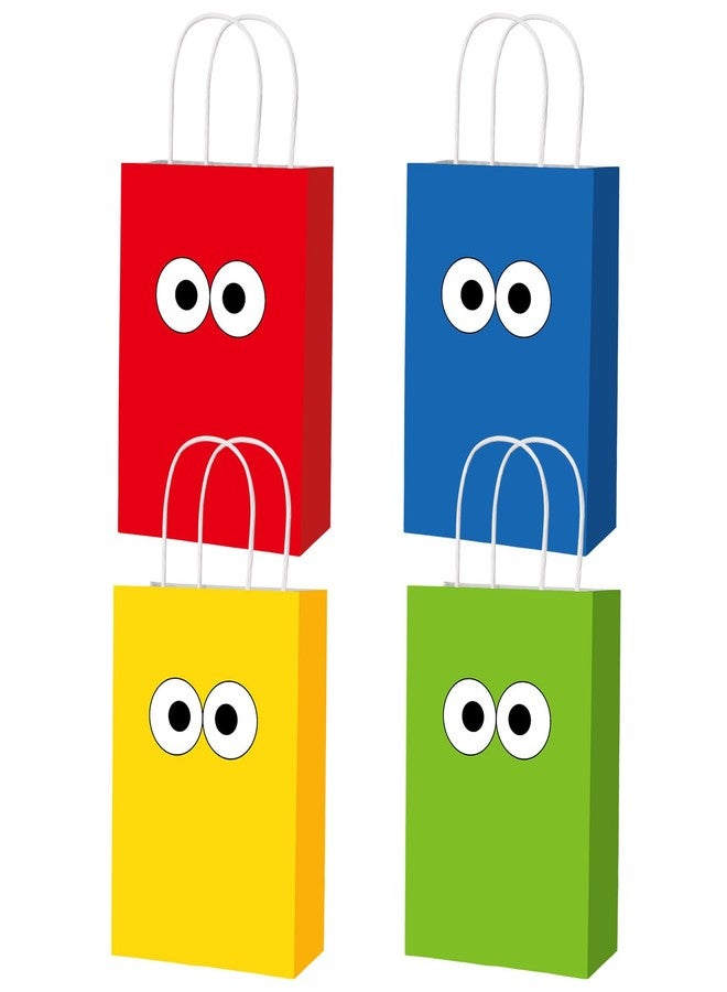 Epakh 24 Pcs Monster Cartoon Gift Bags with Handles Red Blue Yellow Green Monster Eyes Party Favors Candy Goodie Treat Bags for Birthday Party Supplies - Image 1
