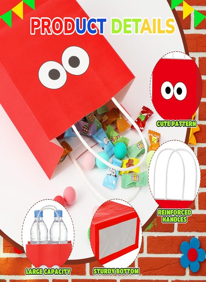 Epakh 24 Pcs Monster Cartoon Gift Bags with Handles Red Blue Yellow Green Monster Eyes Party Favors Candy Goodie Treat Bags for Birthday Party Supplies - Image 4