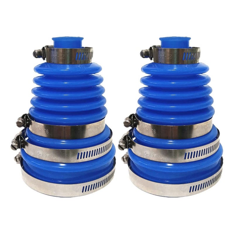 AotoKoop 5" (125 mm) Height Flexible Constant Velocity Joint Silicone Rubber CV Boot Replacement Cover, Blue-2 Set with 8 Pcs Clamps - Image 5