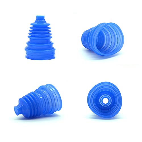 AotoKoop 5" (125 mm) Height Flexible Constant Velocity Joint Silicone Rubber CV Boot Replacement Cover, Blue-2 Set with 8 Pcs Clamps - Image 3