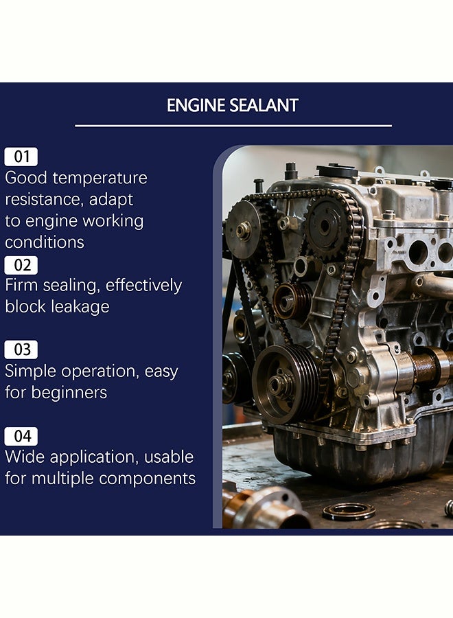 Homonth Engine sealant - Suitable for automotive and motorcycle engines. It provides effective sealing and waterproofing for the engine, dries quickly, has no odor. Comes with 40g in a tube, 1 scraper, 1 roller extruder and 1 nozzle - Image 3