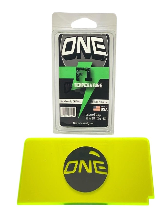 ONEBALL One Mfg Mini Tune kit -Snowboard/Ski Features 65g F1 Universal Conditions Speed Wax Universal Hot Wax/Rub-on formula. 6" Scraper, sharp and acrylic. Tuning instructions on card - Image 2
