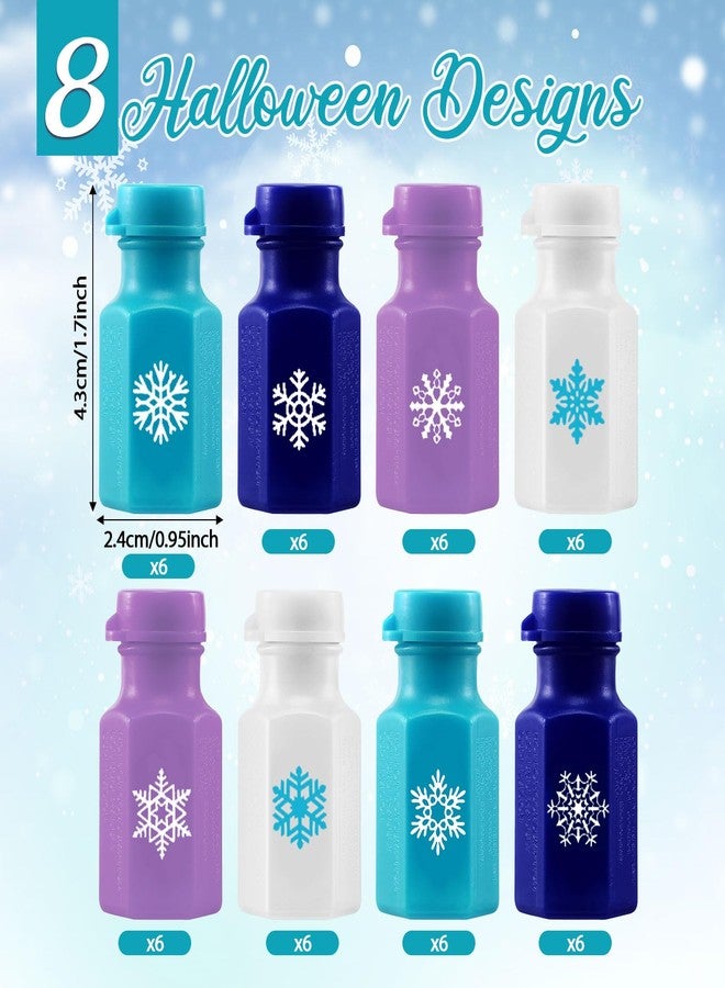 Zomiboo 48 Pcs Snowflake Bubble Wands Party Favors for Kids Winter Bubbles Toys Bulk Mini Bubble Bottles with Winter Snowflake Stickers for Classroom Holiday Pinata Fillers Birthday Gifts Supplies - Image 2
