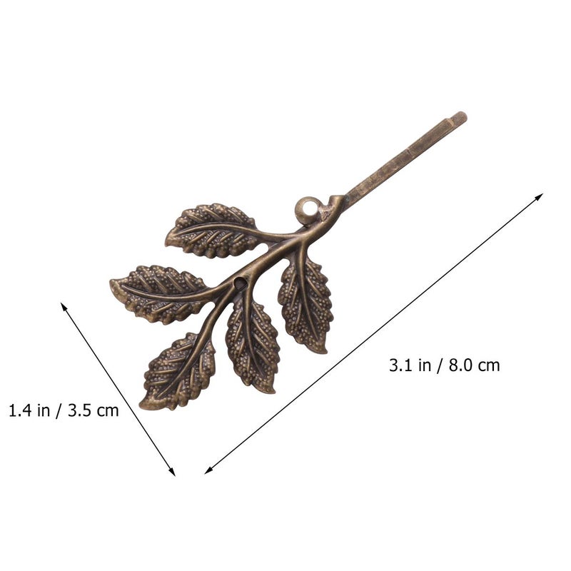 minkissy 10PCS Leaf Hair Clip Vintage Hair Pin Retro Bobby Pin Delicate Bronze Hair Barrette Ornament for Women Girl 12345 - Image 3