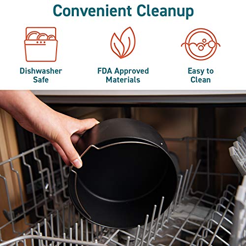 COSORI Air Fryer Accessories, Set of 6 Perfect for Most 5.0 Qt and Larger Ovens, Cake & Pizza Pan, Metal Holder, Rack & Skewers, etc, BPA Free, Nonstick, Dishwasher Safe, 5.8 QT, Black - Image 3