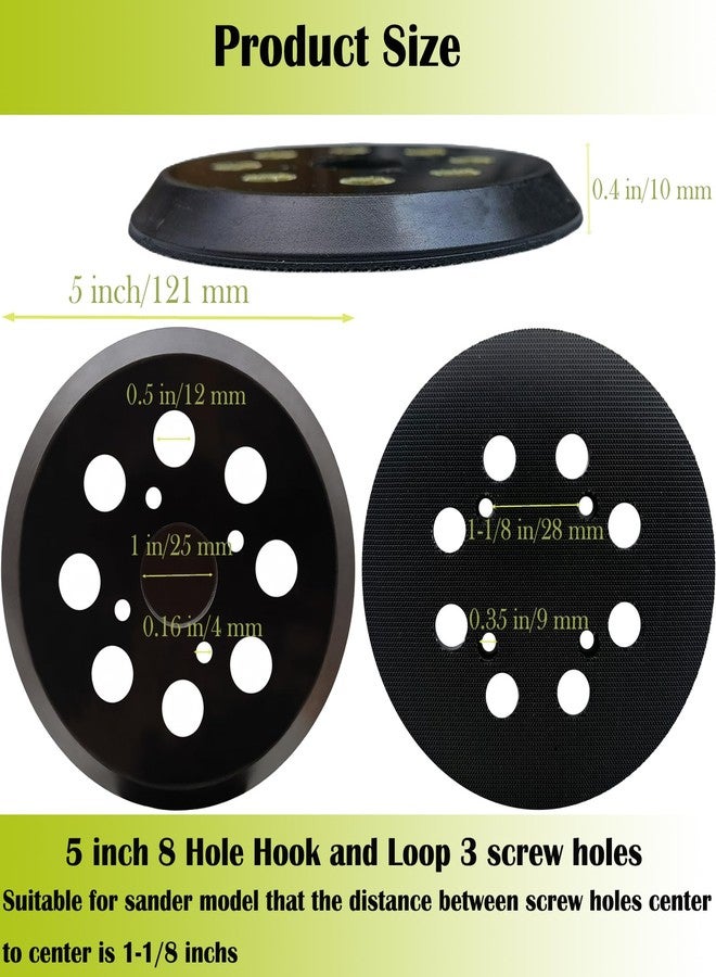 Tockrop 2 Pack 5 Inch 8 Hole Replacement Sander Pad for Ryobi Sander, 5 Inch 8 Hole Hook and Loop Replacement Sanding Pad for Ryobi RS290, RS241, RS240, RS280, RS280VS, RS281VS, P411 Random Orbit Sander - Image 3