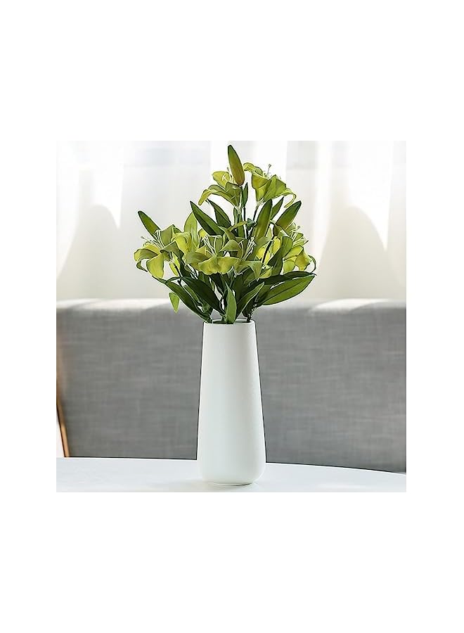 The Bros White Ceramic Vase Flower Vase for Modern Home Decor Minimalism Style White Vases for Flowers Pampas Flower Vases Modern Desk Aesthetic Room Decor - Image 4
