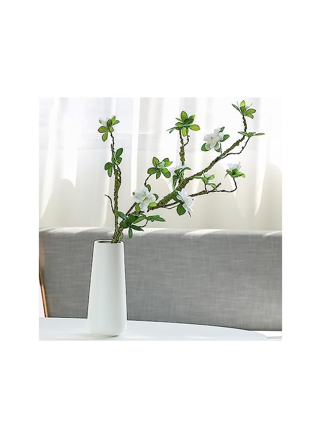 The Bros White Ceramic Vase Flower Vase for Modern Home Decor Minimalism Style White Vases for Flowers Pampas Flower Vases Modern Desk Aesthetic Room Decor - Image 3