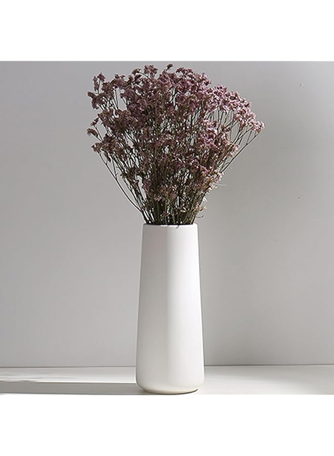 The Bros White Ceramic Vase Flower Vase for Modern Home Decor Minimalism Style White Vases for Flowers Pampas Flower Vases Modern Desk Aesthetic Room Decor - Image 1