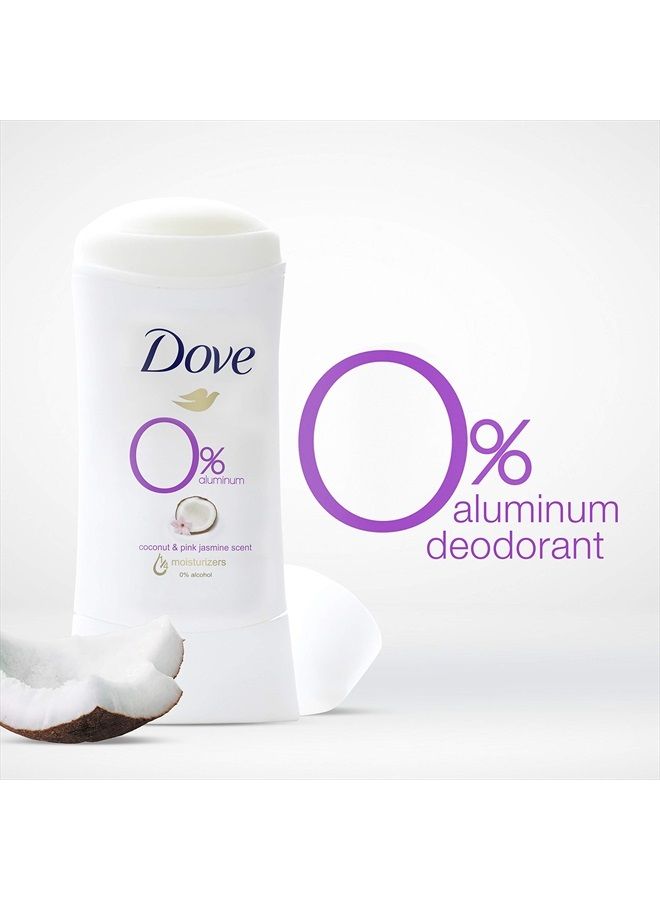 Dove مزيل عرق خالٍ من الألومنيوم للنساء، حماية من الروائح الكريهة لمدة 24 ساعة، برائحة جوز الهند والياسمين الوردي، 7.8 أونصة، 3 قطع، أبيض - Image 2