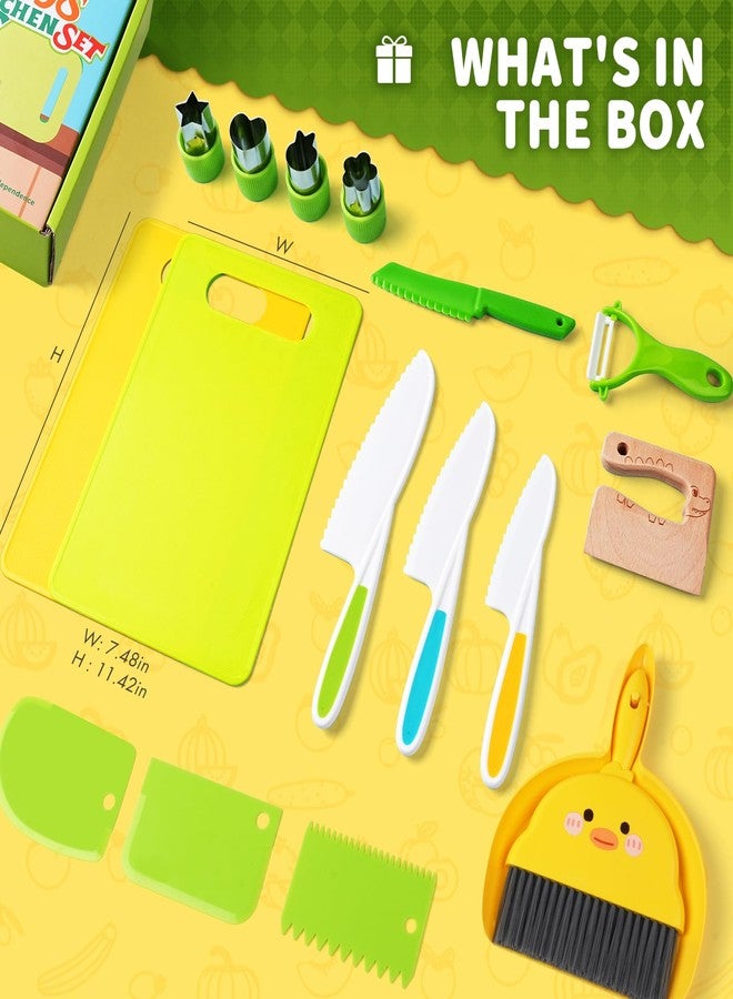 Yeeammk Kids Kitchen Tools,18 Pieces Toddler Cooking Sets Real-Montessori Cooking Set for Toddlers Kids Chef Set with Children Safe Knives Cutting - Image 4