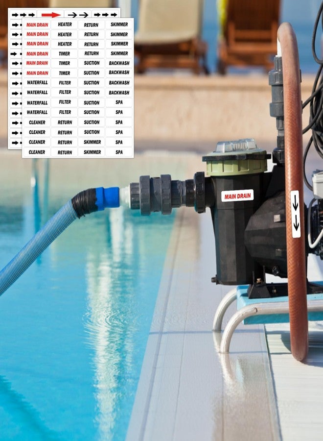 SMARSTICKER Pool Equipment Identification Labels Swimming Pool Labels 1/2 x 2 Inch Waterproof Plumbing Sticker Mark for Swimming Pool Spa Equipment,Plumbing&Piping Parts 168 Pcs (White) - Image 3