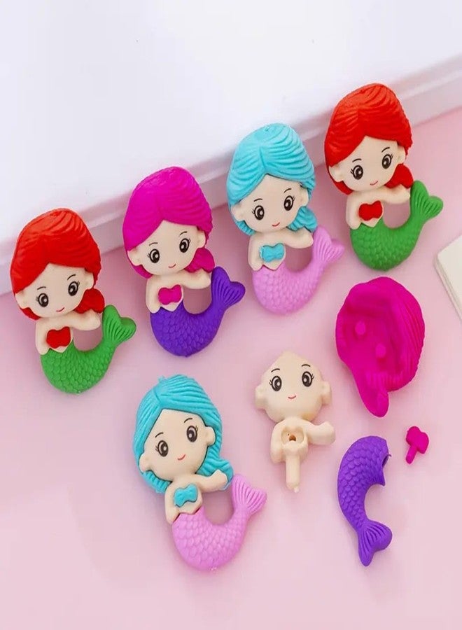 AMYCAUR 36 Pcs Kids Return Gift Pack | Mermaid Theme Stationery Combo Set | Bulk Kanjak Gifts | School Prizes & Birthday Party Favors For Girls | School Supplies Set (Pack Of 6 Item) - Image 3