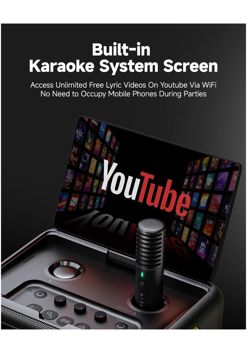 Smart Karaoke Machine for Adults - with Lyrics Display, 64GB Karaoke Tablet, 2 Wireless Mics, Professional Karaoke System, 560W Peak Power, 4 DJ Lights, Karaoke Speaker for Any Occasion - pzsku/Z9E6BEA01B94690E62D79Z/45/_/1735806477/b0027bcb-9bc5-4e03-ba92-152cb99416e2