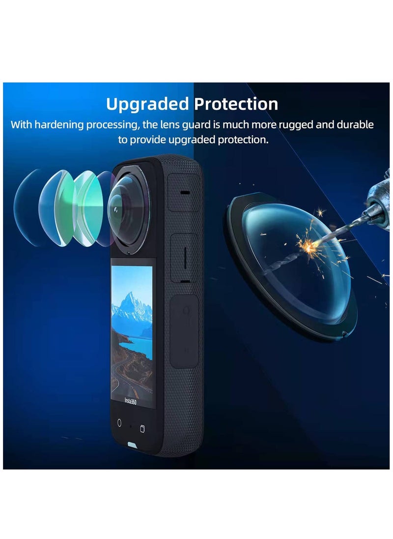 KASTWAVE Aluminum Frame Cage Sticky Lens Guard Set Screen Protector for Insta360 X3 X 3 Accessories Kit Anti-Scratch Metal case Housing Shell Tempered Glass Protective Film Cover  - Image 5