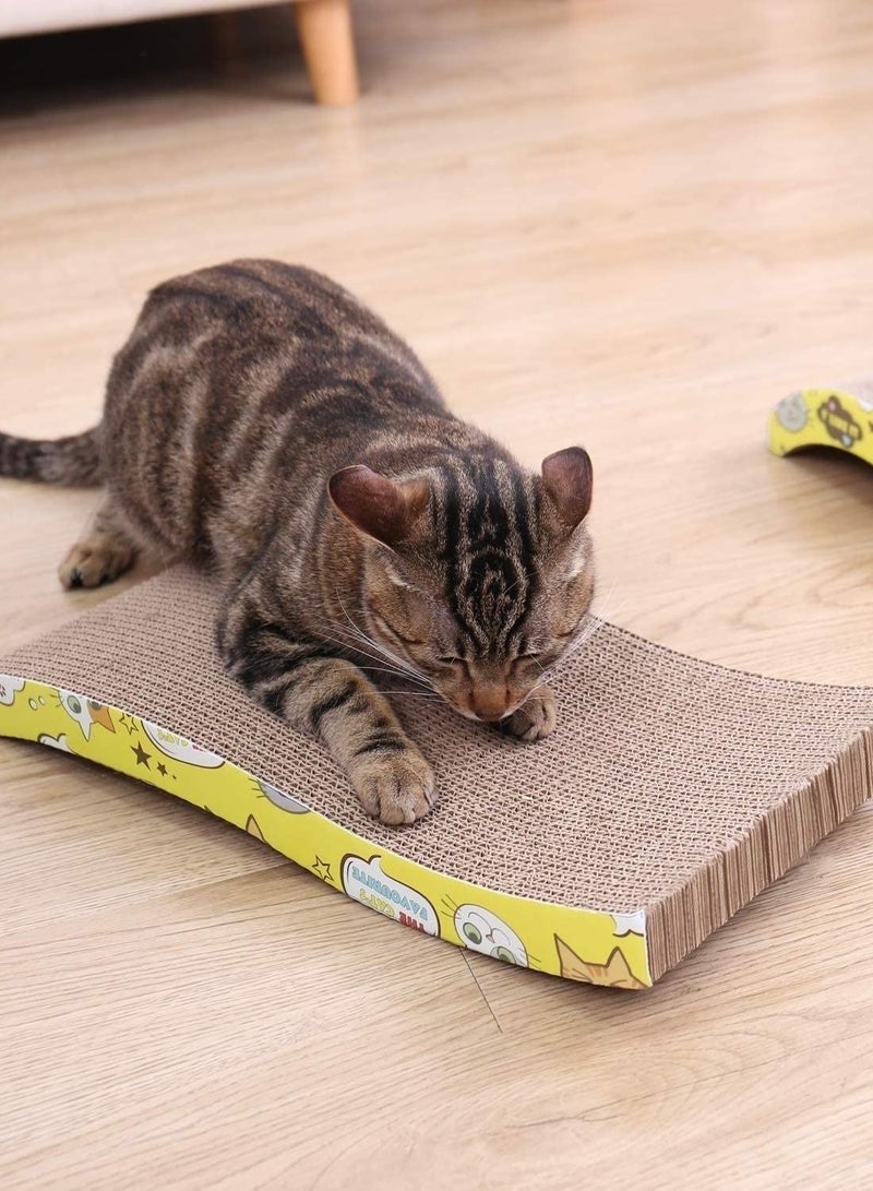 Cat Scratching Board S Curved Cardboard Pad With Catnip - Image 1