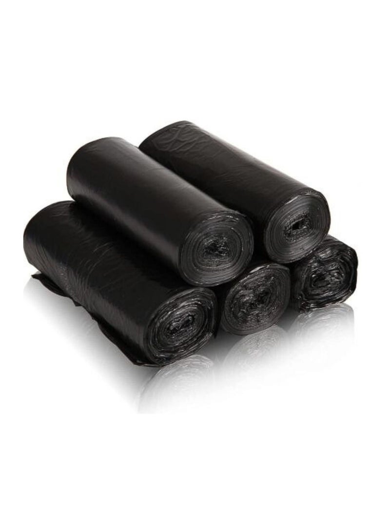 Disposable Strong & Biodegradable Trash Can Bin Liners, 5 Rolls  Small Black Trash Bags Strong Garbage Bags, Waste Basket Liner, for Home, Kitchen, Office 110 X 130CM 20KG  - Image 1