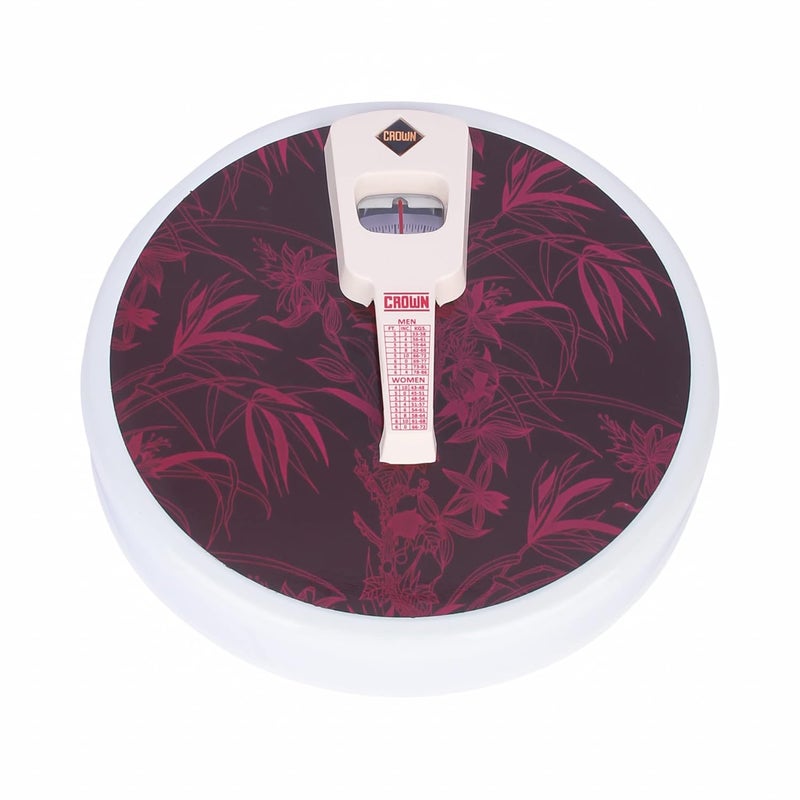 Crown Round Deluxe Weighing Scale For Human Body, Mechanical Manual Analog Weighing Scale upto 150 kgs capacity (Colour : Sorted) with BMI Index - Image 4