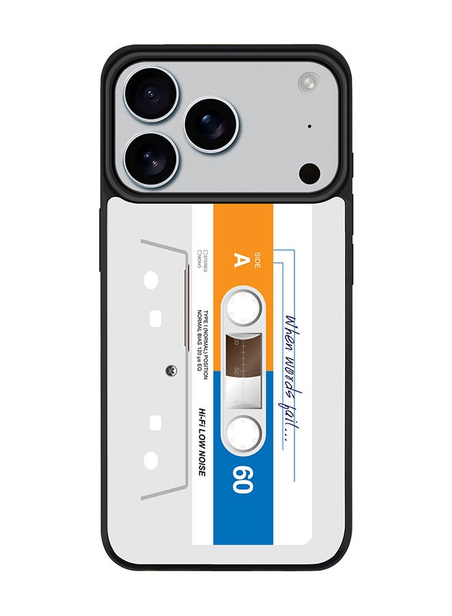 Stylizedd iPhone 17 Pro Case, [Compatible with MagSafe] Slim Magnetic cover Phone Case iPhone 17 Pro -When Words Fail (White Tape) - Image 1