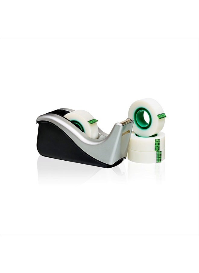 Scotch  - Desktop Tape Dispenser, Silvertech Two-Tone (C60-ST) - Image 1