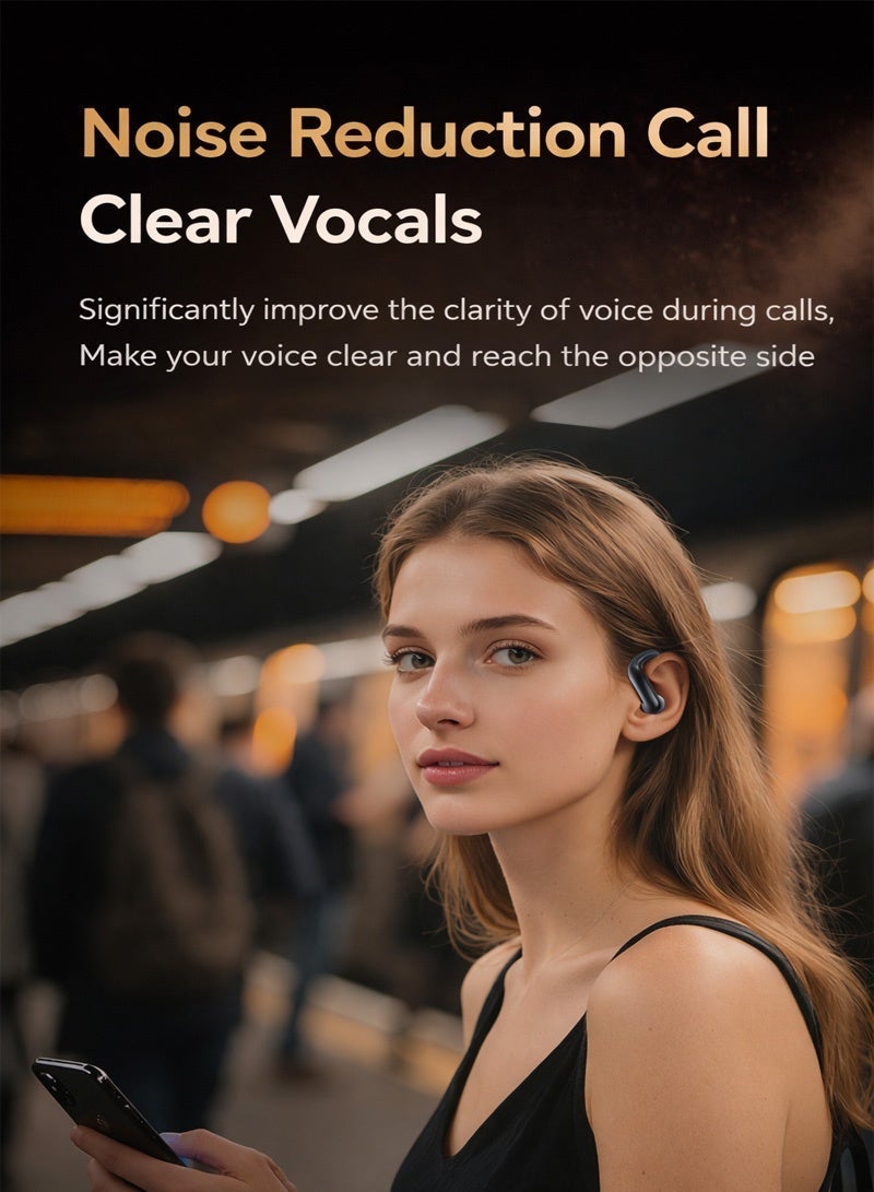 Neyecam Wireless Ear Hook Earbuds with LED Display, 6.0 Dual-Core Chip, 38ms Low Latency Gaming Mode, HiFi Stereo Sound, Noise Reduction Mic, Secure Fit Sports Headphones – Black - Image 5