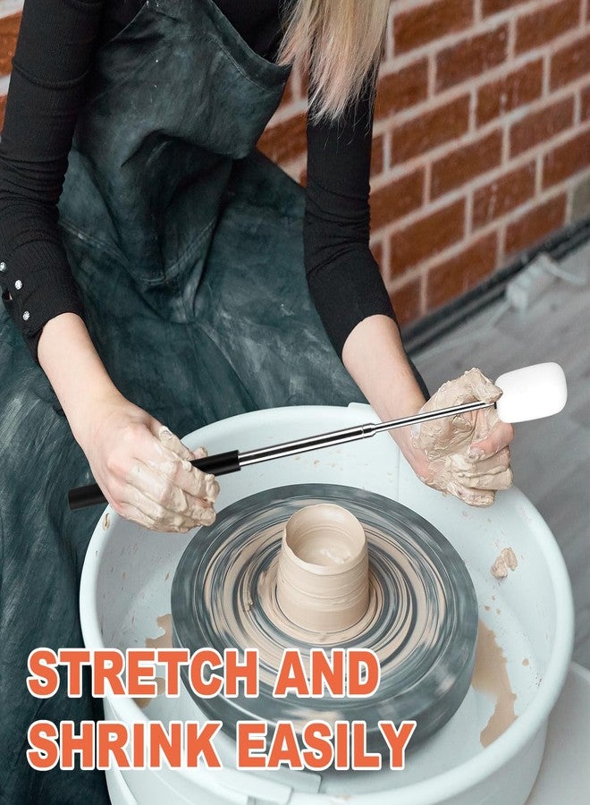 PEUTIER Telescoping Sponge Stick for Pottery, Retractable Pottery Sponge Stick Ceramic Shaping Tools for Cleaning up Excess Water from Tall or Narrow Pottery and Help Shape Sponge with Handle Mudtools - Image 5