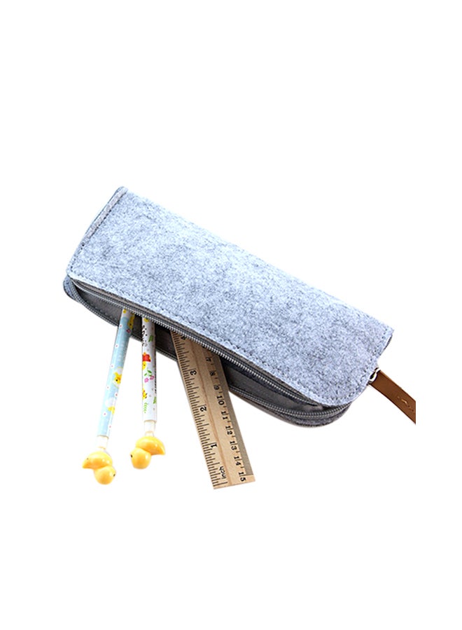 Loquat Stationery Office Supply Pen Pencil Flat Felt Case Bag Grey