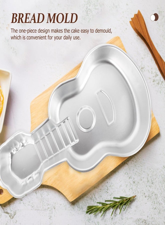 Baluue Guitar Cake Pan, Aluminum Alloy Nonstick 3D Birthday Cake Mold, 16.9" x 9" Portable Cake Decorating Mould Baking Pan Kitchen Supplies - Image 4