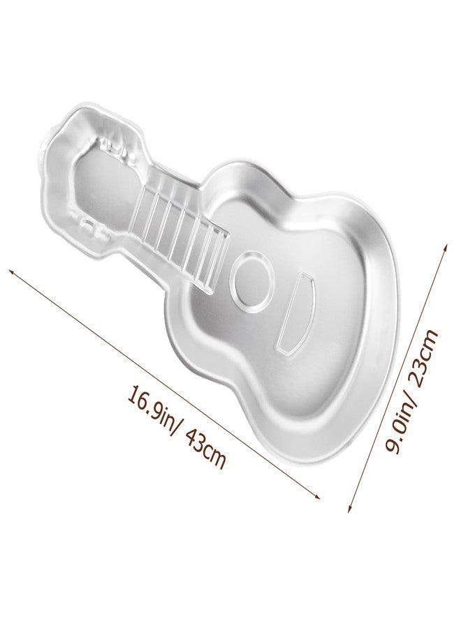 Baluue Guitar Cake Pan, Aluminum Alloy Nonstick 3D Birthday Cake Mold, 16.9" x 9" Portable Cake Decorating Mould Baking Pan Kitchen Supplies - Image 2
