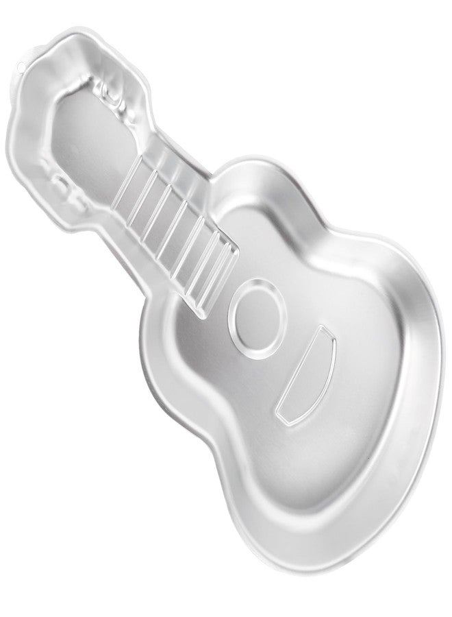 Baluue Guitar Cake Pan, Aluminum Alloy Nonstick 3D Birthday Cake Mold, 16.9" x 9" Portable Cake Decorating Mould Baking Pan Kitchen Supplies - Image 1