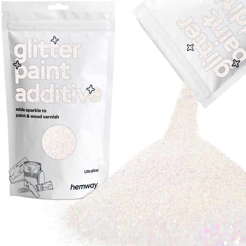 Hemway Glitter Paint for Walls Mother of Pearl Iridescent Additive Emulsion Latex Acrylic Sparkles Interior Painting 100g / 3.5oz - Image 1
